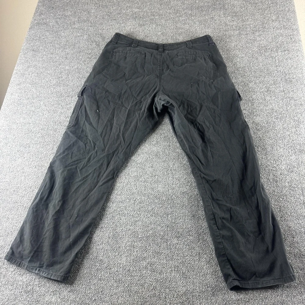 Wrangler Cargo Pants Mens 36x28 Black Relaxed Canvas Stretch Workwear Pockets